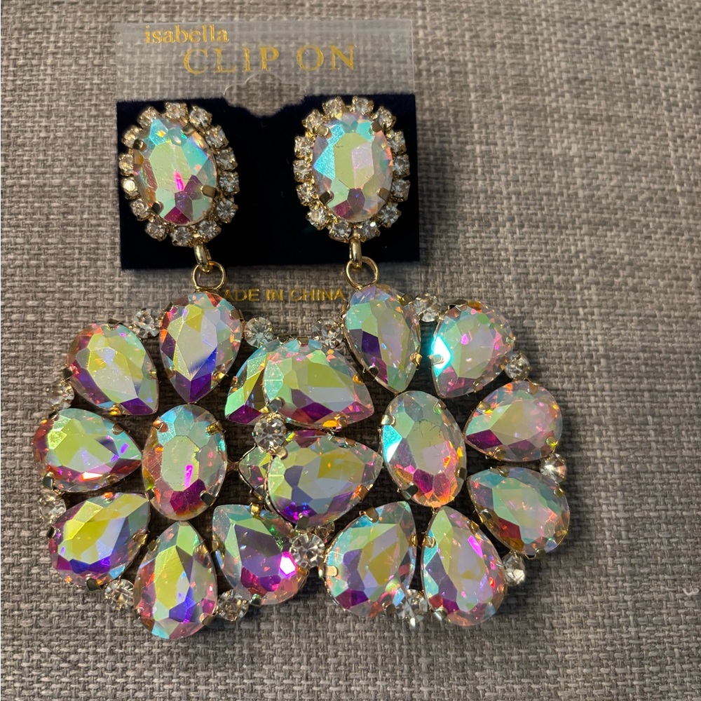 Abella Gold and Iridescent Statement Earrings